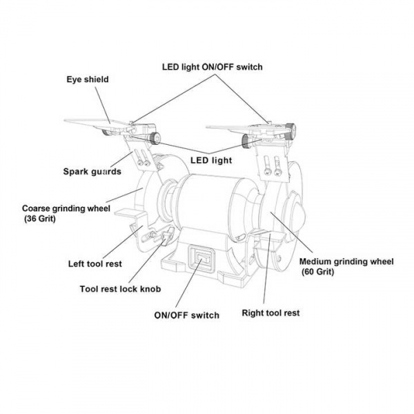 Шлифовальный станок AllWin TDS-150EBL2, оранжевый